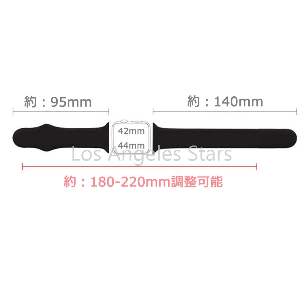 Apple Watch band アップルウォッチ シリコン バンド series5 4 3 2 1 シリーズ５ 42mm 44mm おしゃれ レディース スポーツ 送料無料 黒の画像3