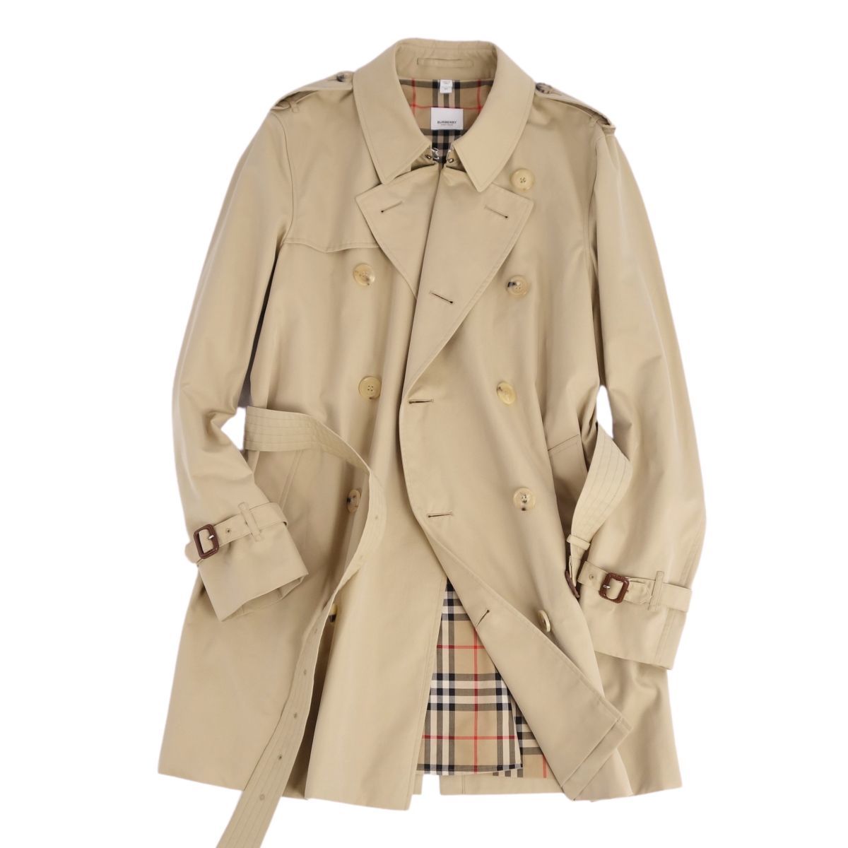 極美品 バーバリー BURBERRY コート トレンチコート 裏チェック アウター メンズ イタリア製 50(M相当) ベージュ cg12mb-rm05f07857_画像3