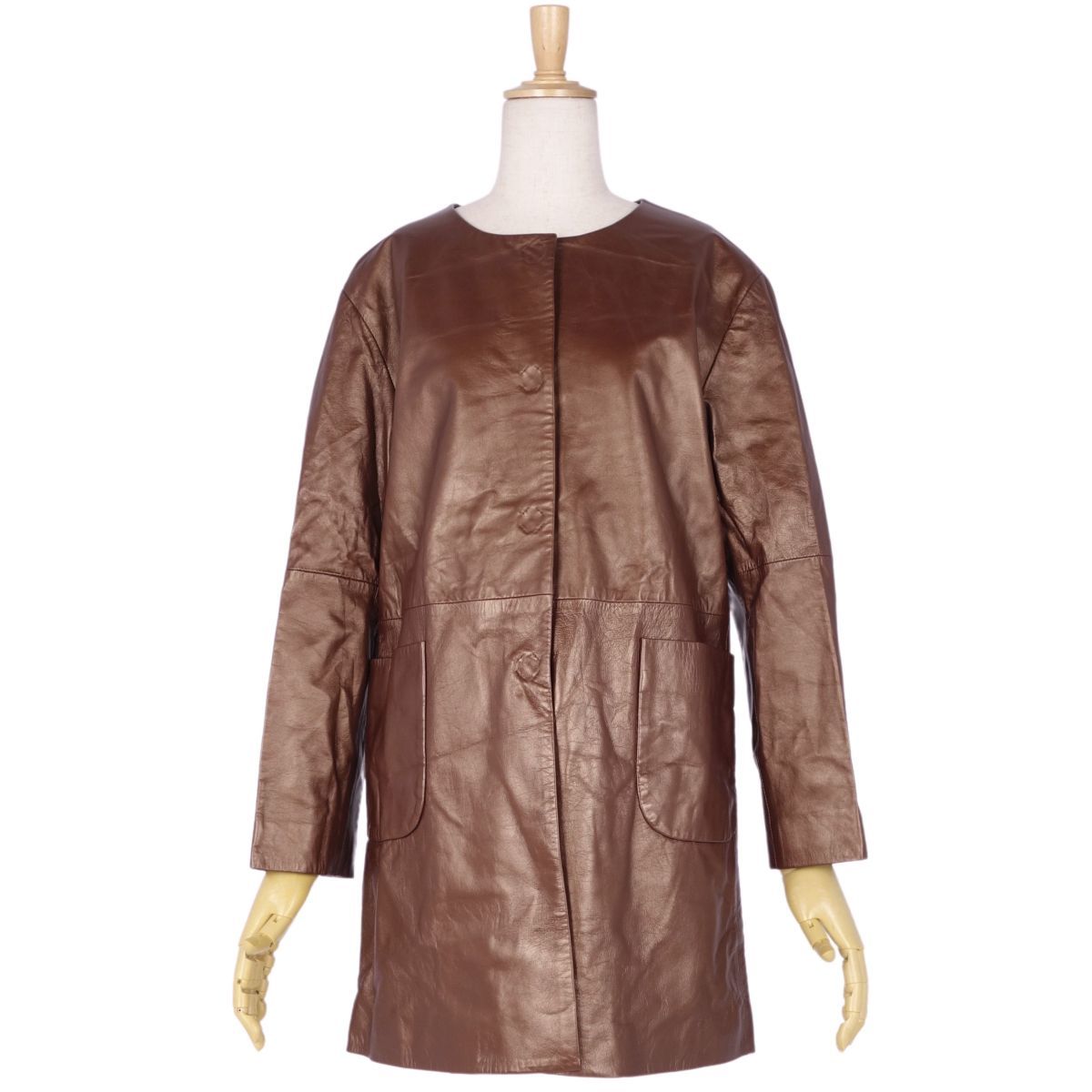  beautiful goods theory ryukstheory luxe coat leather coat no color ram leather outer lady's 38 Brown cg12db-rm05f08250