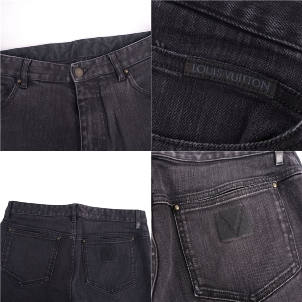 ルイヴィトン LOUIS VUITTON パンツ デニムパンツ ジーンズ ストレート ボトムス メンズ FR42 USA32(M相当) ブラック cg12dl-rm05f08201_画像6