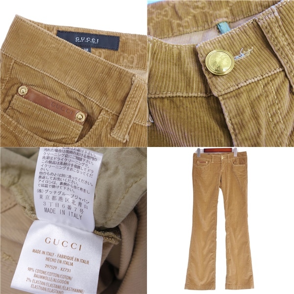 美品 グッチ GUCCI パンツ コーデュロイパンツ ロングパンツ ボトムス レディース 38(XS相当) ブラウン cg12dl-rm05c14193_画像5