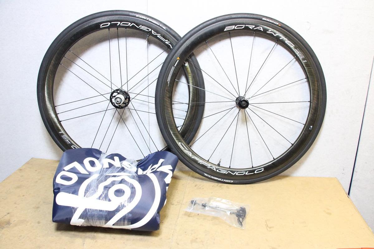 ○Campagnolo カンパニョーロ BORA WTO 45 AC3 シマノフリー 11s対応 チューブレス 2WAYFIT カーボンホイールセット 美品_画像1