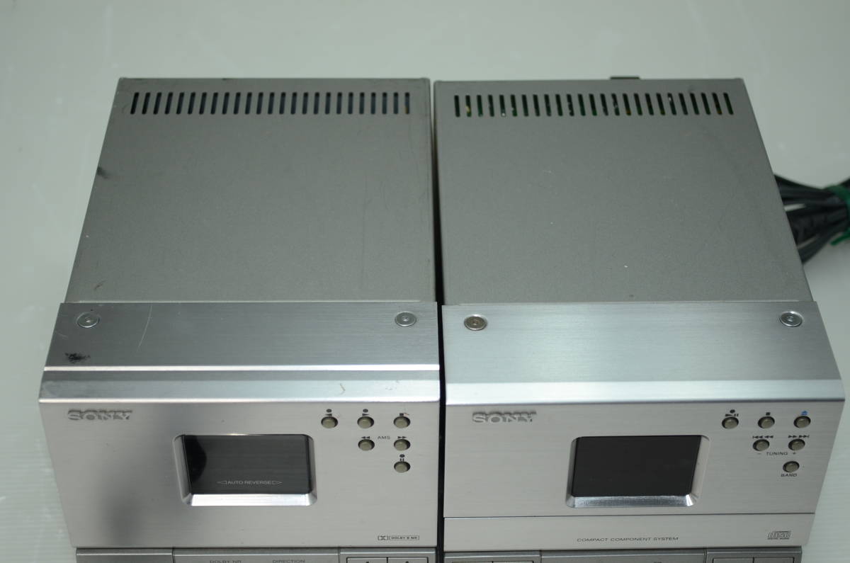 SONY ソニー HCD-T11 TC-TX1 ステレオ CD プレーヤー カセットデッキ システムコンポ スピーカー SA-N1　通電確認_画像3