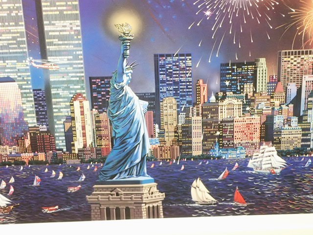 12032[TS]■アレクサンダーチェン■ 『Manhattan Celebration』 リトグラフ エディションNo. 肉筆サイン有/額装 絵画_画像5