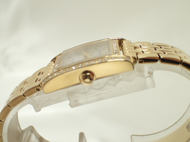 152[T]Lunageルナージュ/ダイヤモンド 0.65ct レディース腕時計/ゴールドカラー/ソーラーウォッチ/不動品_画像5