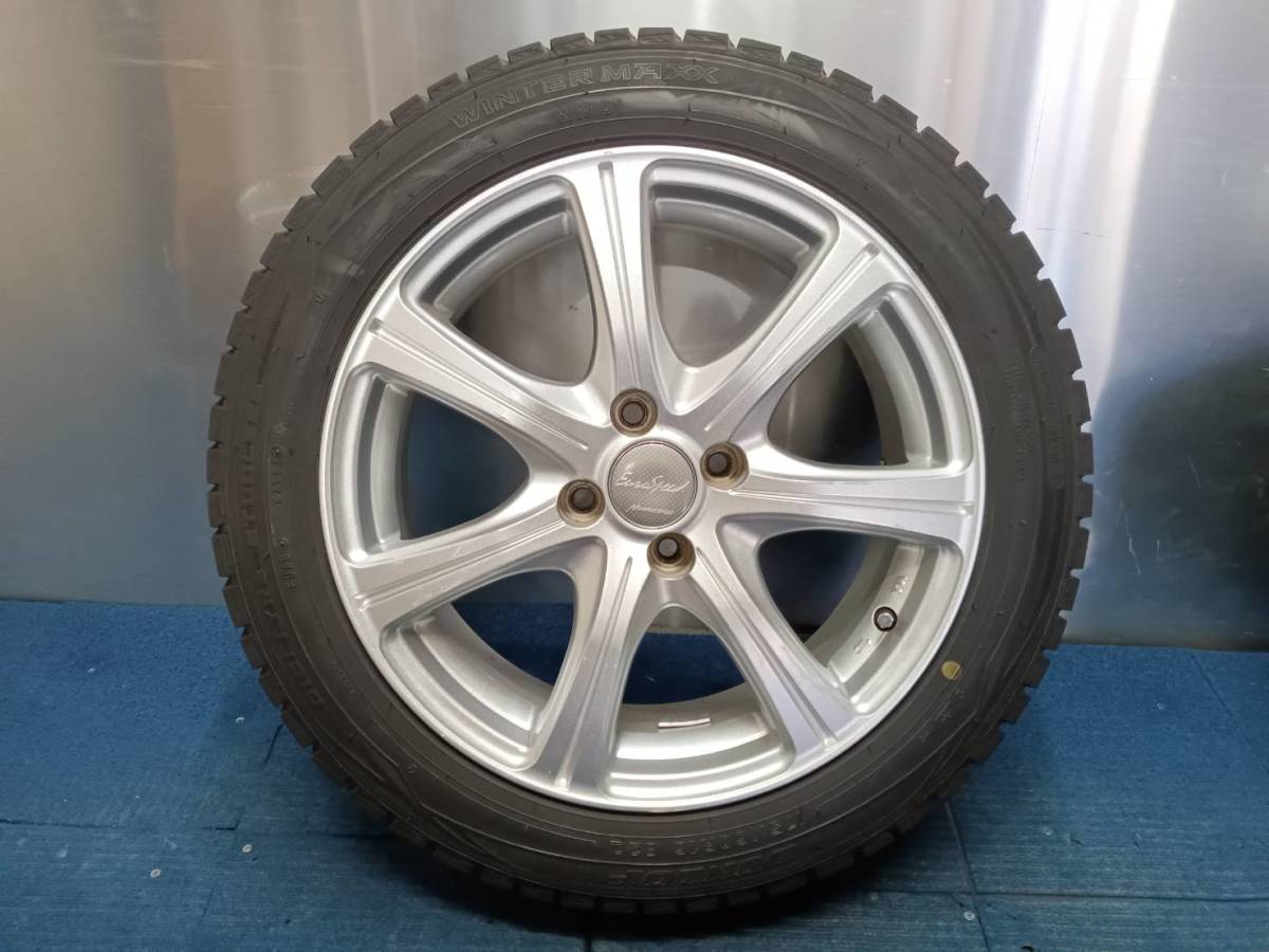 ★8-9分山★18年製★ ダンロップ WM01 175/60R16　社外ホイール 16×6.5J +42 4H-100 4本セット スタッドレス アクア・ヴィッツ等　A1183_画像4