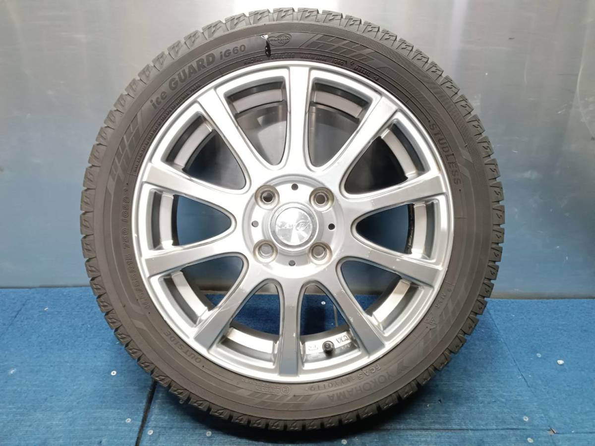 ★7-8分山★18.19年製★ ヨコハマiceGUARD iG60 165/55R15　社外ホイール 15×4.5J +45 4H-100 4本セット スタッドレス 軽自動車等　A1307_画像3