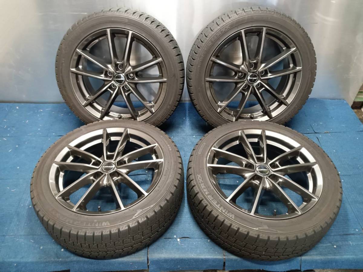 ★7-8分山★18年製★ ダンロップWINTER MAXX WM02 225/45R17　BORBET 17×7J +40 5H-108 4本セット スタッドレス 外車用　A1309_画像1