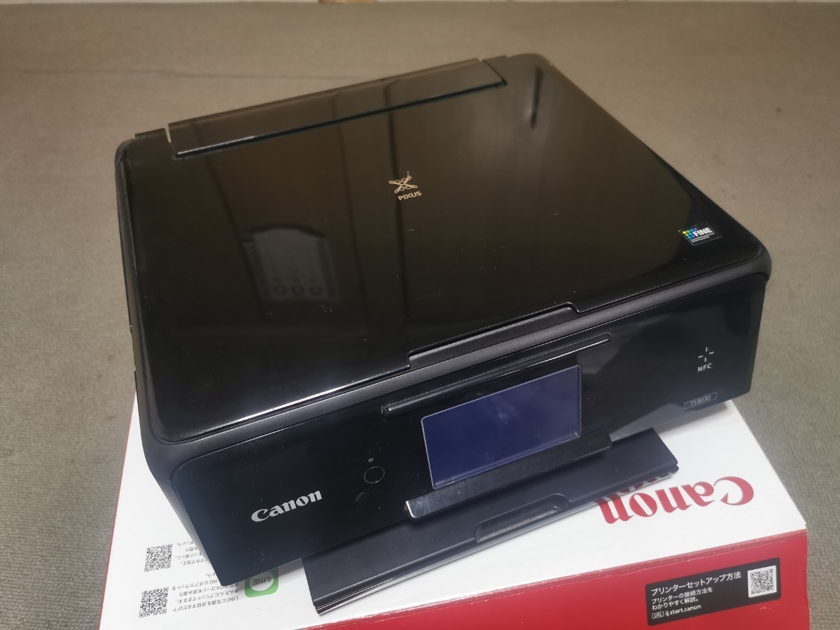 【動作確認済・互換インク5本付き】Canon インクジェットプリンター複合機 PIXUS TS8030 ブラック・レーベル印刷対応♪_画像1