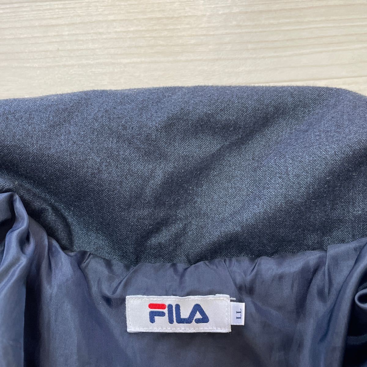 FILA filler cotton inside coat sport wear protection against cold navy Golf wear lady's size LL