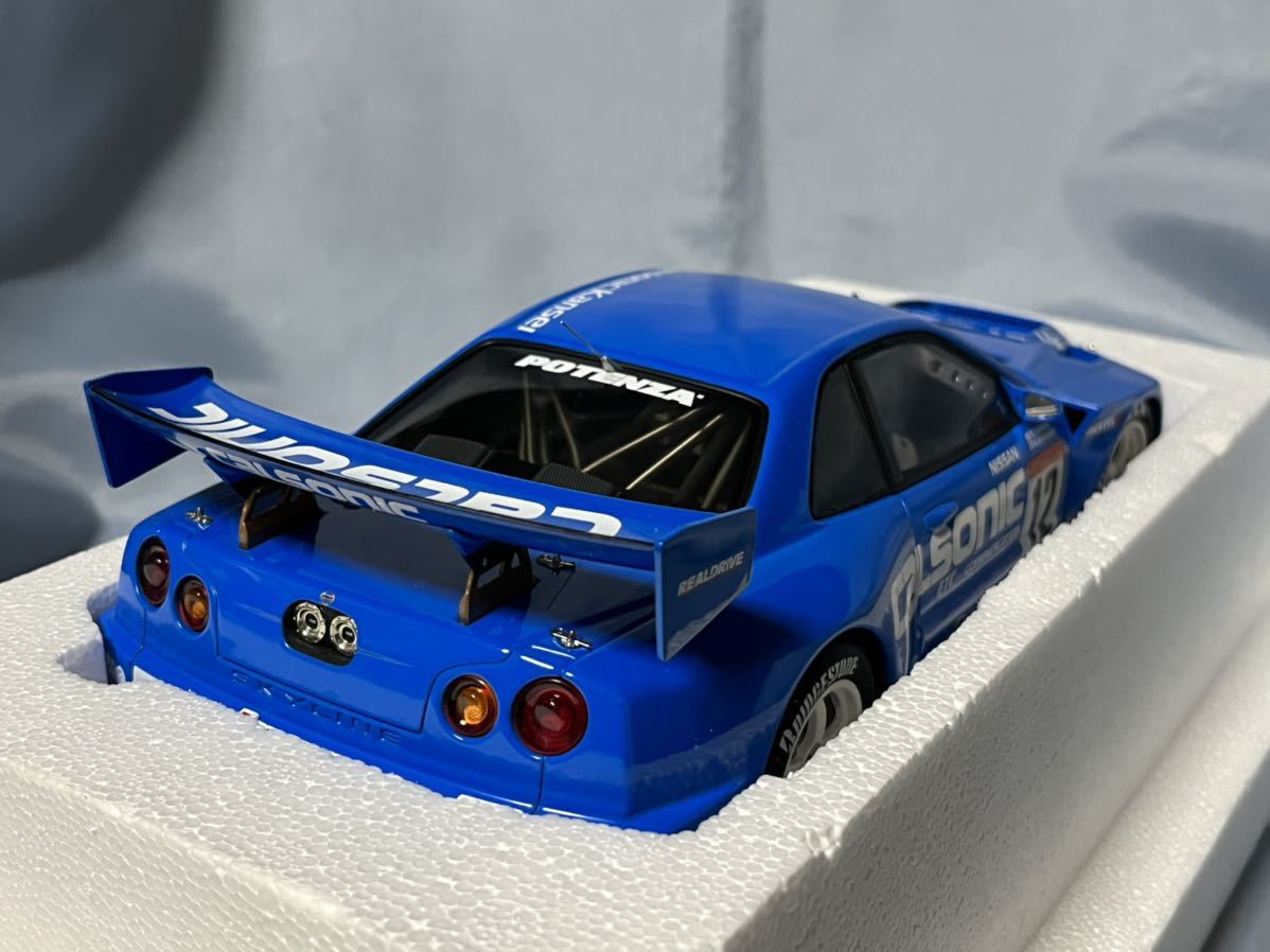 オートアート製　カルソニック　スカイラインGTR (R33) 2002年　JGTC スペシャルエディション　クリアーケース付き　星野一義　1/18_画像6