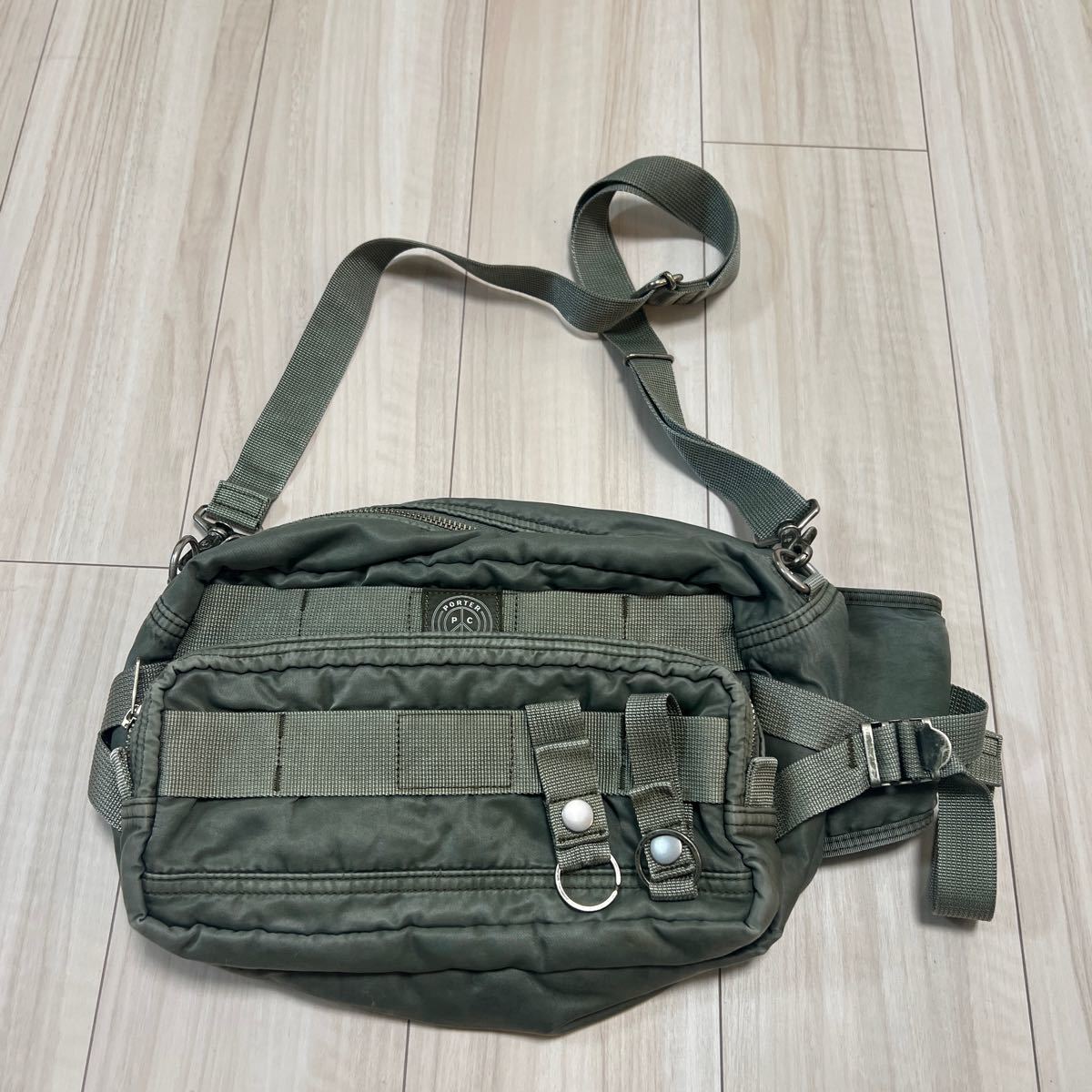 Porter Classic SUPER NYLON WAIST BAG OLIVE ポータークラシック スーパーナイロンウエストバッグ オリーブ_画像5