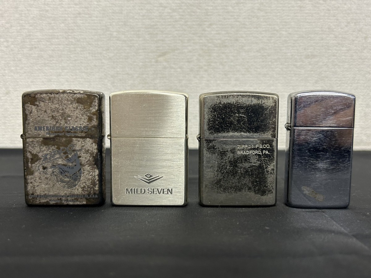 A3　Zippo　ジッポー　4点セット　MILD SEVEN　マイルドセブン　AMERICAN CLASSIC　等　1998年、1999、1997製　等　現状品_画像1