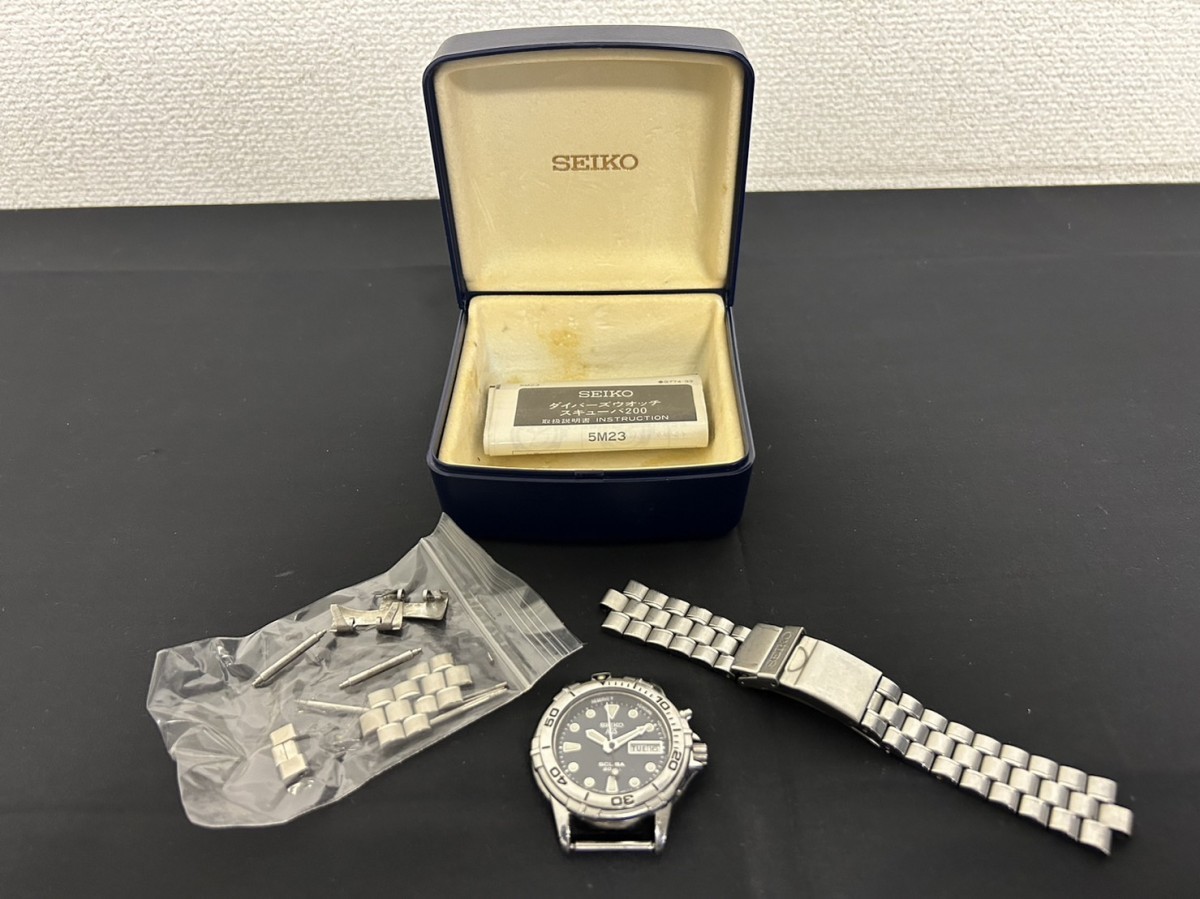 A1　SEIKO　セイコー　5M23-6A60　AGS　SCUBA　200m　デイデイト　自動巻　AUTOMATIC　箱付　メンズ腕時計　ブランド腕時計　現状品_画像8