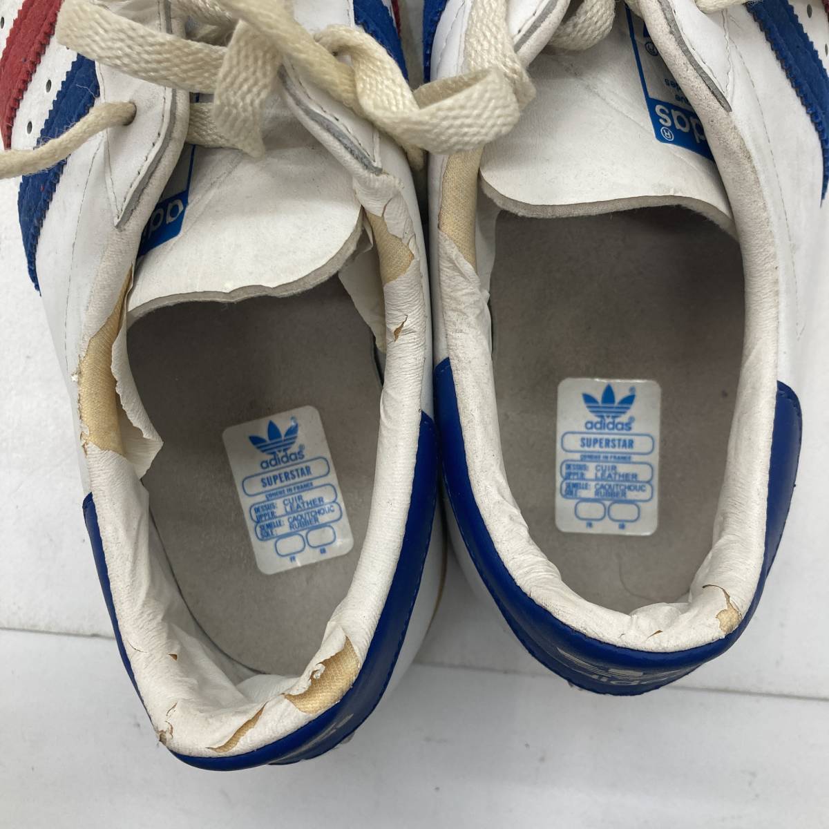 【1円～】adidas アディダス スーパースター SUPERSTAR 80s トリコロール [10 1/2] スニーカー 白【中古品】_画像6