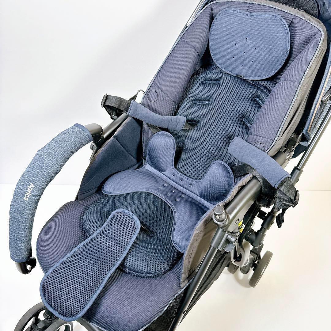 1451 Aprica ラクーナクッションフリー ベビーカー 美品 4輪フリー アップリカ LUXUNA Cushion free 2141888 6EG99LNXJ ネイビー_画像7