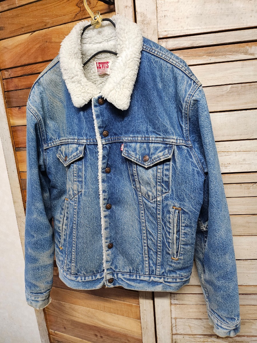 USA製 Levi's リーバイス デニム ボア ジャケット アメカジ ヴィンテージ 古着 希少 size 40 ジージャン_画像1