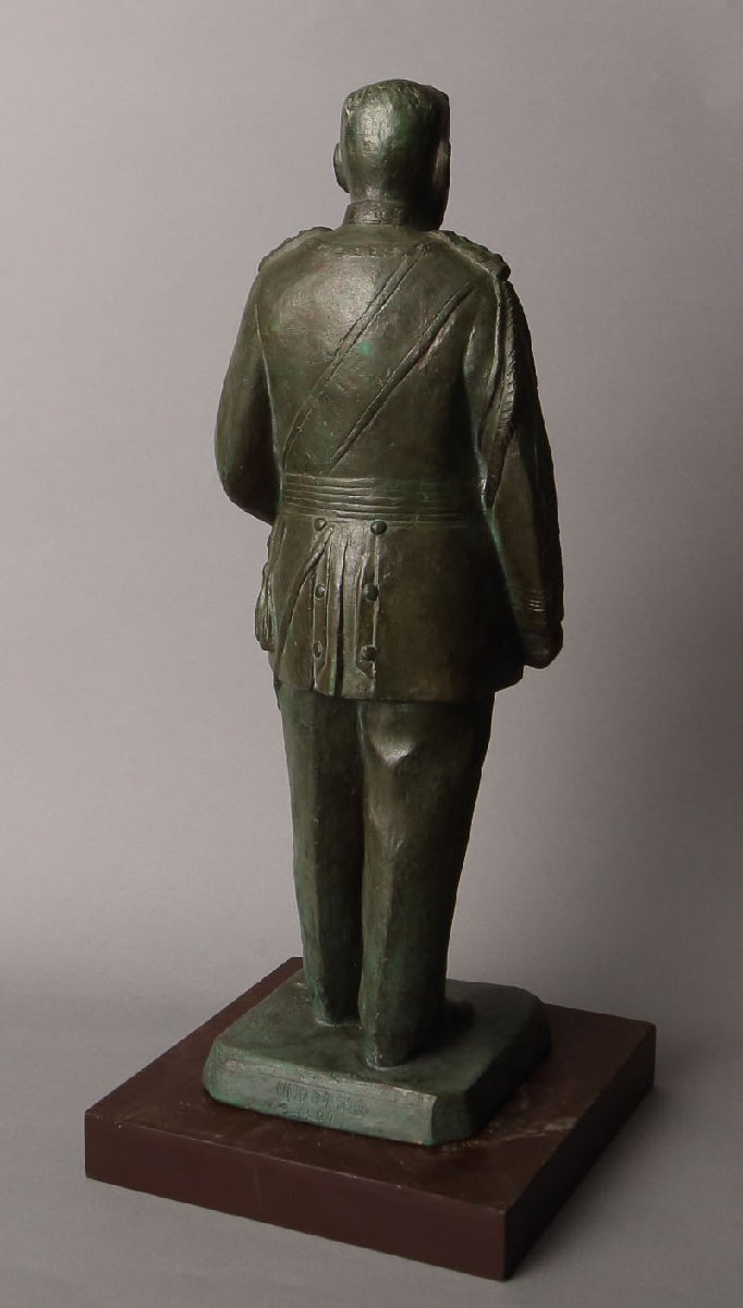 明治大帝聖像 ブロンズ像 小金丸幾久作 監修:北村西望 明治百年記念(1968年 深和】明治百年◇小金丸幾久 ブロンズ『明治大帝聖像』北村西望