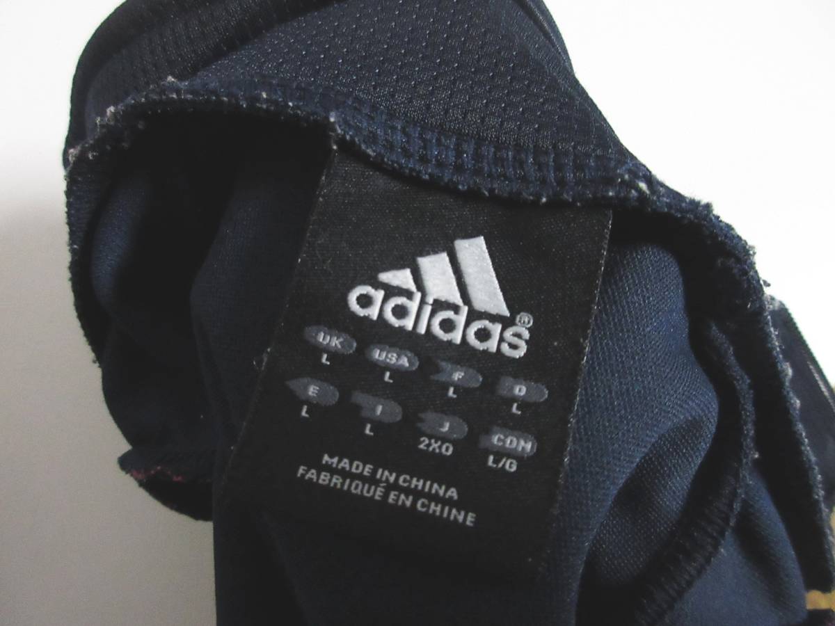 adidas アディダス ジャケット ジャージ 上 3本ライン ロゴ メンズ 2XO 大きいサイズ 紺 ピンク　　irmri yg5116_画像6