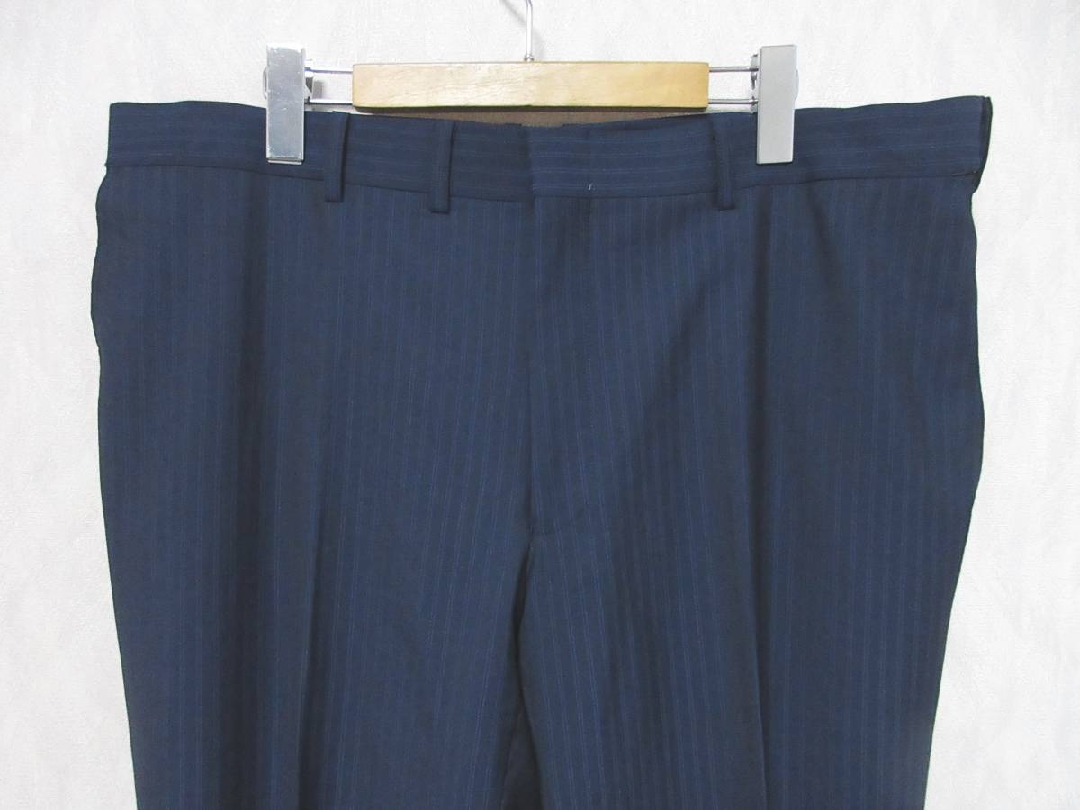 renoma HOMME レノマ シングル スーツ セットアップ ストライプ 背抜き センターベント メンズ 108-105-170 紺  irmri kn1603の画像7