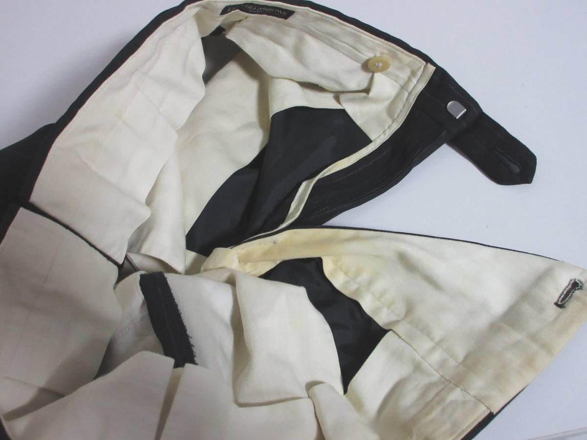 ユナイテッドアローズ シングル スーツ ストライプ 総裏 ウール 秋冬 メンズ ジャケット 42 パンツ 42 グレー irmri kn1632の画像8