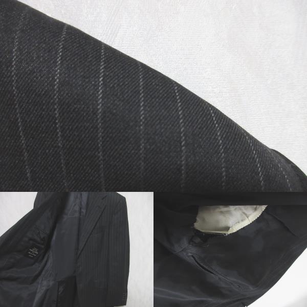 ユナイテッドアローズ シングル スーツ ストライプ 総裏 ウール 秋冬 メンズ ジャケット 42 パンツ 42 グレー irmri kn1632の画像10