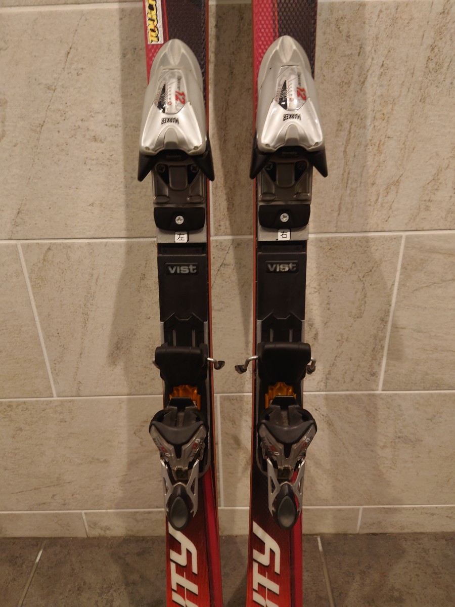 sr1234 189 直接引き取り限定 アオガサ スキー板 約160cm 赤系 スキー スポーツ 冬 現状品 中古_画像5