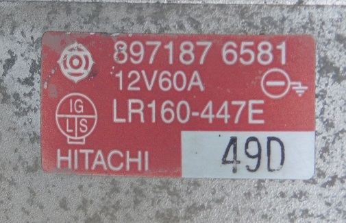 ●オルタネーター●日立 いすゞエルフ用 LR160-447E/8-97187-658-1 【 中古品［程度A］・コア返却不要】_画像5