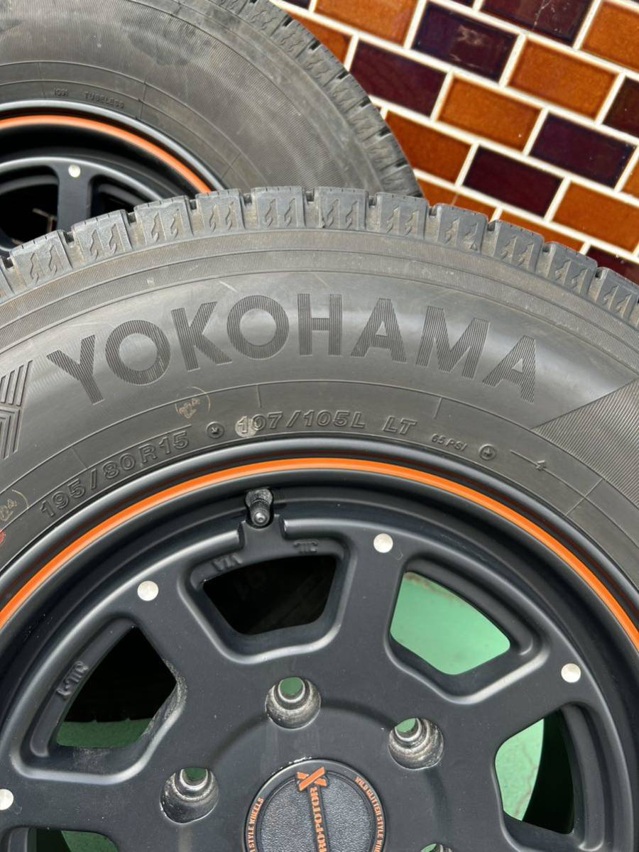 【中古】PRO POTORX 15in 6J +33PCD139.7 YOKOHAMA スタッドレスタイヤ 195/80R15 107/105L LT (4本)ハイエース レジアスエース _画像3