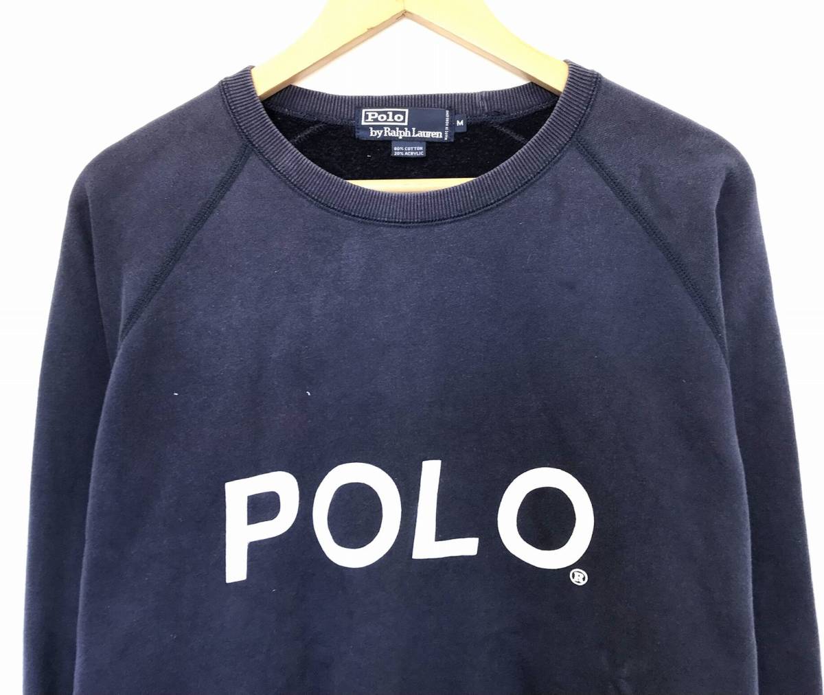 009 Polo Ralph Lauren Polo Ralph Lauren sweat POLO Logo sweatshirt pull over tops M navy 