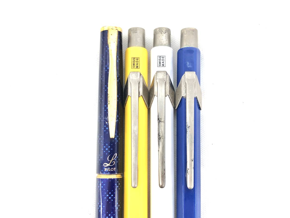 T12/083 CARAN d'ACHE カランダッシュ PILOT パイロット 筆記用具 ペンセット 7点 ボールペン 849 848 万年筆 14K 585_画像2