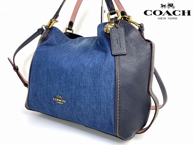  free shipping * Coach COACH Denim 2Way shoulder bag tote bag handbag 