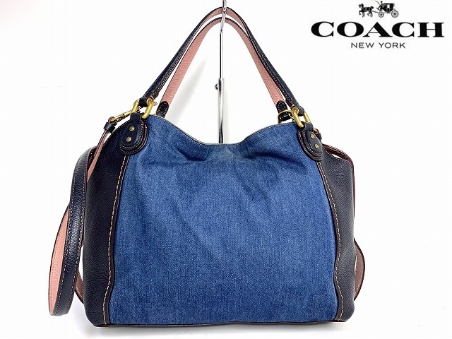  free shipping * Coach COACH Denim 2Way shoulder bag tote bag handbag 