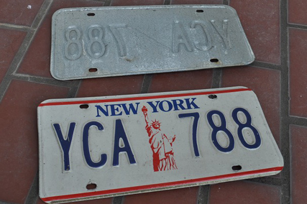 送料込み 前後セット中古実物本物 アメリカ車ライセンスプレートユーズド NEW YORK １台分２枚ナンバープレートの画像6