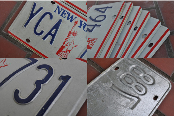送料込み 前後セット中古実物本物 アメリカ車ライセンスプレートユーズド NEW YORK １台分２枚ナンバープレートの画像7