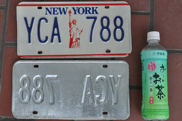 送料込み 前後セット中古実物本物 アメリカ車ライセンスプレートユーズド NEW YORK １台分２枚ナンバープレートの画像4