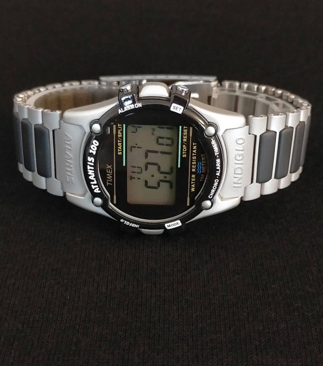 ラスト１点/鉄板タフネスモデル!!【アメリカンデジタルの王道!!新品】TIMEX タイメックス ダイバーズウォッチ メンズ 防水性能100m 銀/黒_画像6