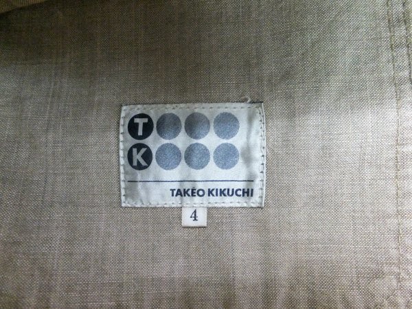 TAKEO KIKUCHI タケオキクチ 日本製 ビッグポケット付き ジャケット 羽織り アウター キレイめ キレカジ 合わせやすい 古着 ユーズド_画像8