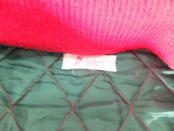 BIKC レディース 日本製 チェック柄 中綿 ジャケット コート 赤緑_画像2