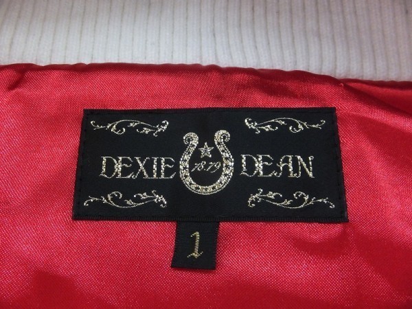 DEXIE DEAN メンズ 中綿入 ダブルジップ ジャケット 1 赤白_画像2