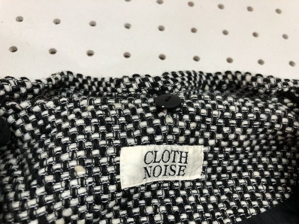 CLOTH NOISE レディース 日本製 肩パッド入 ショーツ付き取外し可 ワンボタン ジャケット 9 黒白_画像2