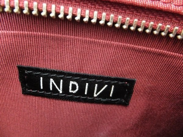 INDIVI Indivi lady's Zip attaching Logo total pattern Mini handbag white ... red 