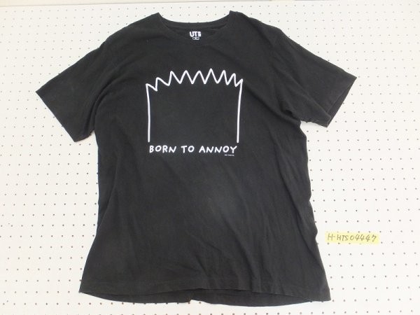〈送料無料〉UT UNIQLO ユニクロ × ザ・シンプソンズ メンズ BORN TO ANNOY プリント 半袖Tシャツ 大きいサイズ XL 黒の画像1