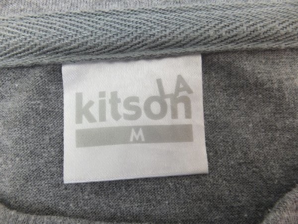 〈送料無料〉KITSON キットソン レディース 袖ロゴプリント カラー切替 半袖Tシャツ M(154-162) グレーピンク白_画像2