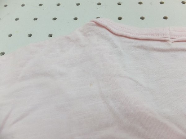 〈送料無料〉RUSH HOUR メンズ ハーフボタン カットオフ 半袖Tシャツ M さくら色_画像3