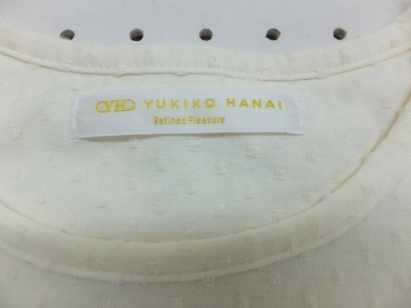 〈送料無料〉YUKIKO HANAI ユキコハナイ レディース ドット刺繍 半袖Tシャツ M クリーム_画像2