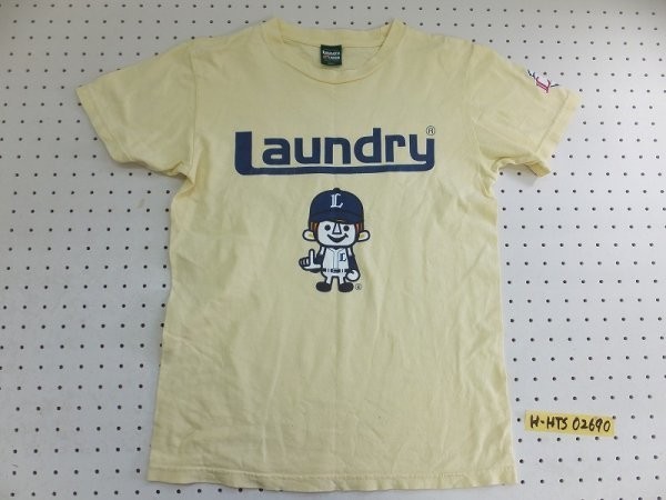 〈送料無料〉LAUNDRY ランドリー × 西武ライオンズ メンズ コットン 半袖Tシャツ S 黄色_画像1