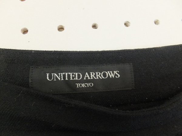 〈送料無料〉UNITED ARROWS ユナイテッドアローズ レディース 日本製 ウール 起毛 台形 タックスカート 40 黒_画像2
