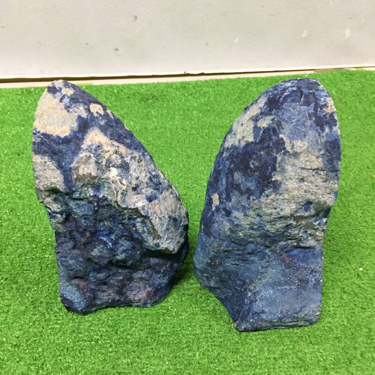 天然石 ブックスタンド メノウ ブックエンド ブルー 鉱物 パワーストーン 左右セット 13-57_画像3