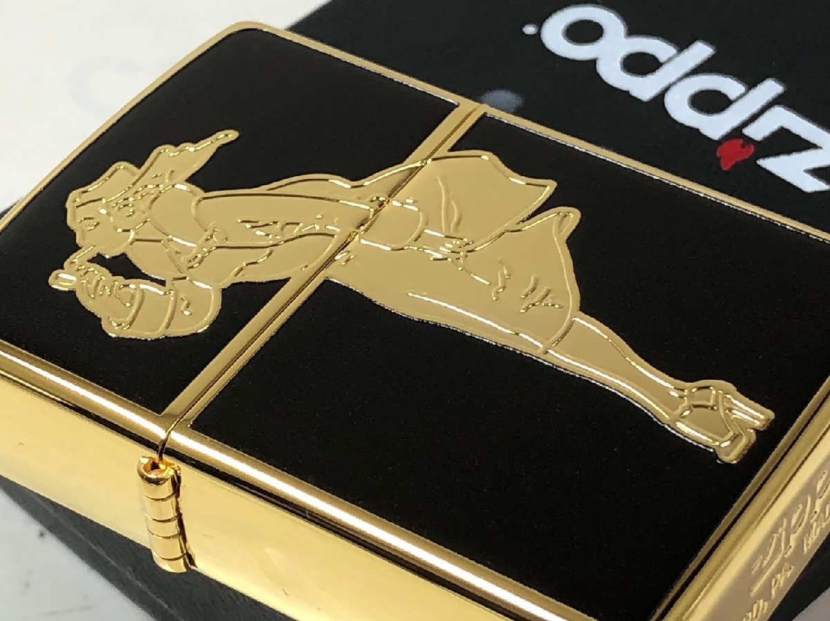 Zippo ウィンディ ガール / Windy G-BK エンジェル 広告塔 女・金黒ブラック・ゴールド 新品_画像4